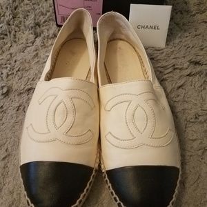 Chanel espadrilles cream/black size 38/US 8